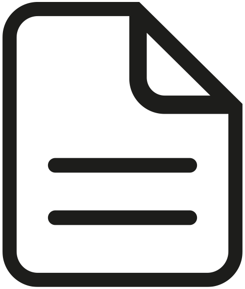 schwarzes Icon eines Dokuments - Aufnahmeantrag
